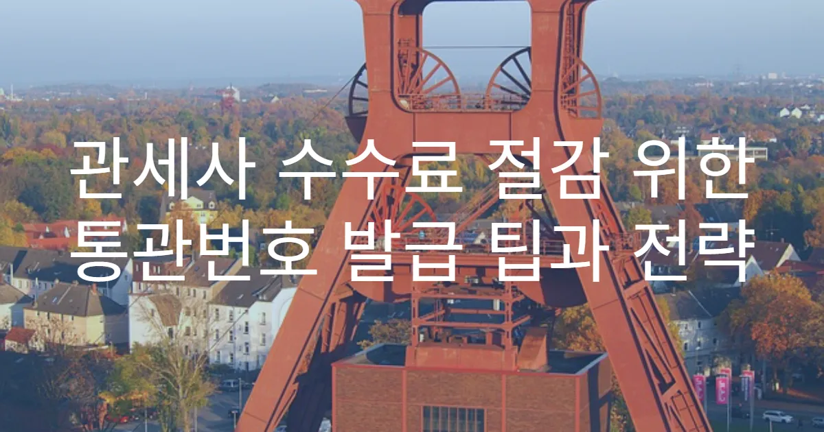 관세사 수수료 절감 위한 통관번호 발급 팁과 전략