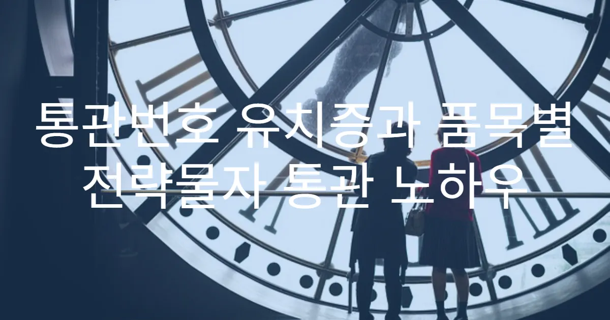 통관번호 유치증과 품목별 전략물자 통관 노하우