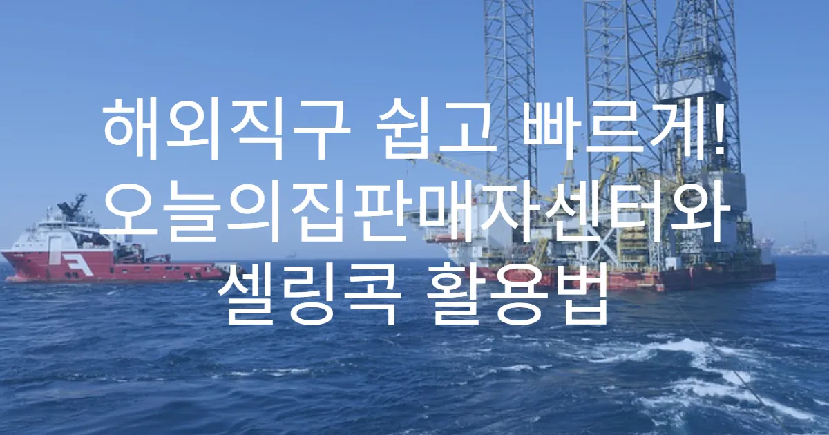 해외직구 쉽고 빠르게! 오늘의집판매자센터와 셀링콕 활용법