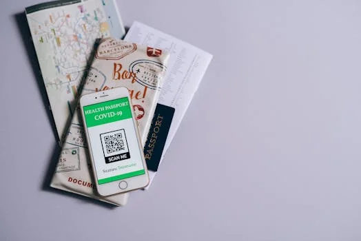 passport and smartphone