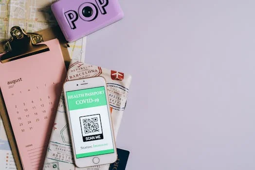 passport and smartphone