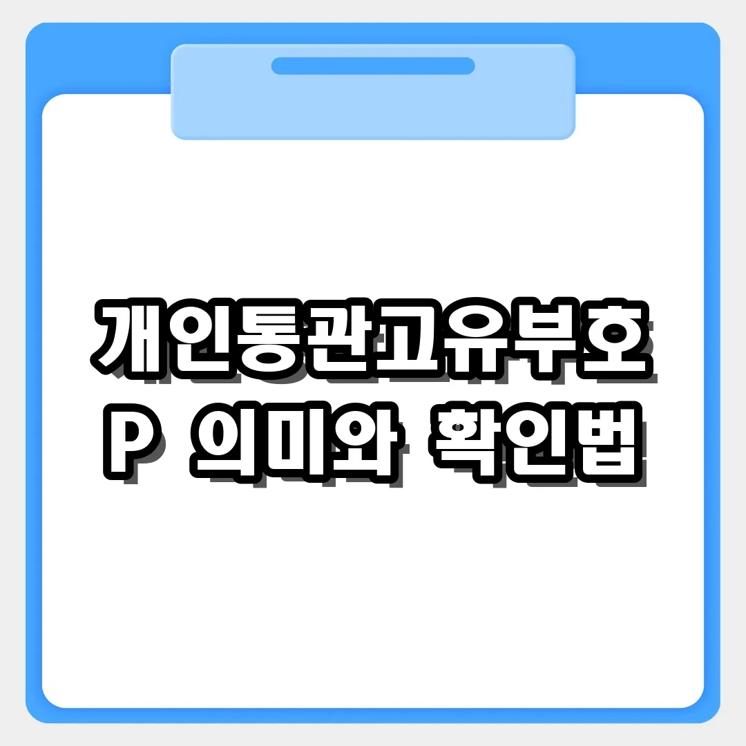해외직구 필수! P로 시작하는 개인통관고유부호 의미와 번호 확인 방법