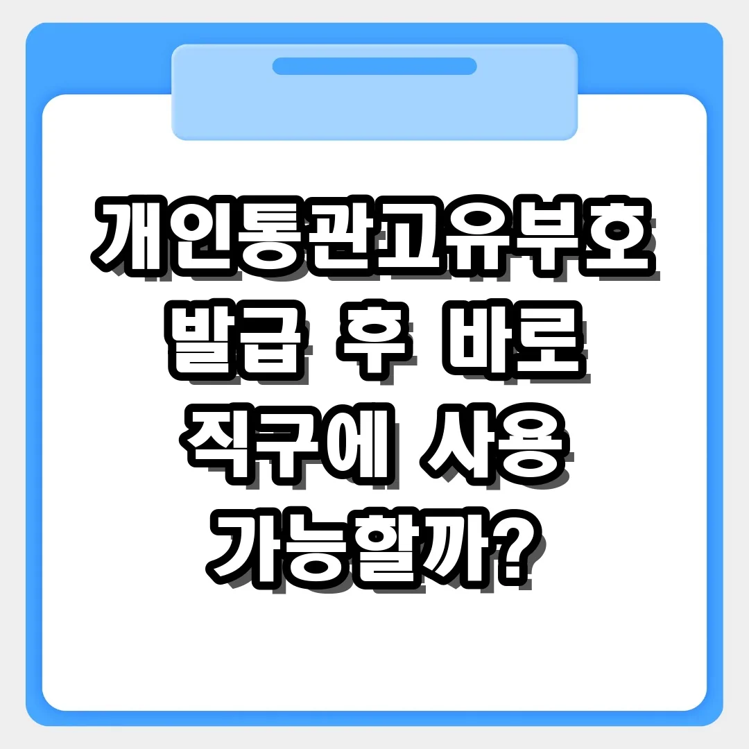 개인통관고유부호 발급 후 바로 직구에 사용 가능한지 확인 결과