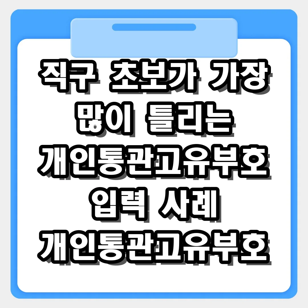 직구 초보가 가장 많이 틀리는 개인통관고유부호 입력 사례와 해결법
