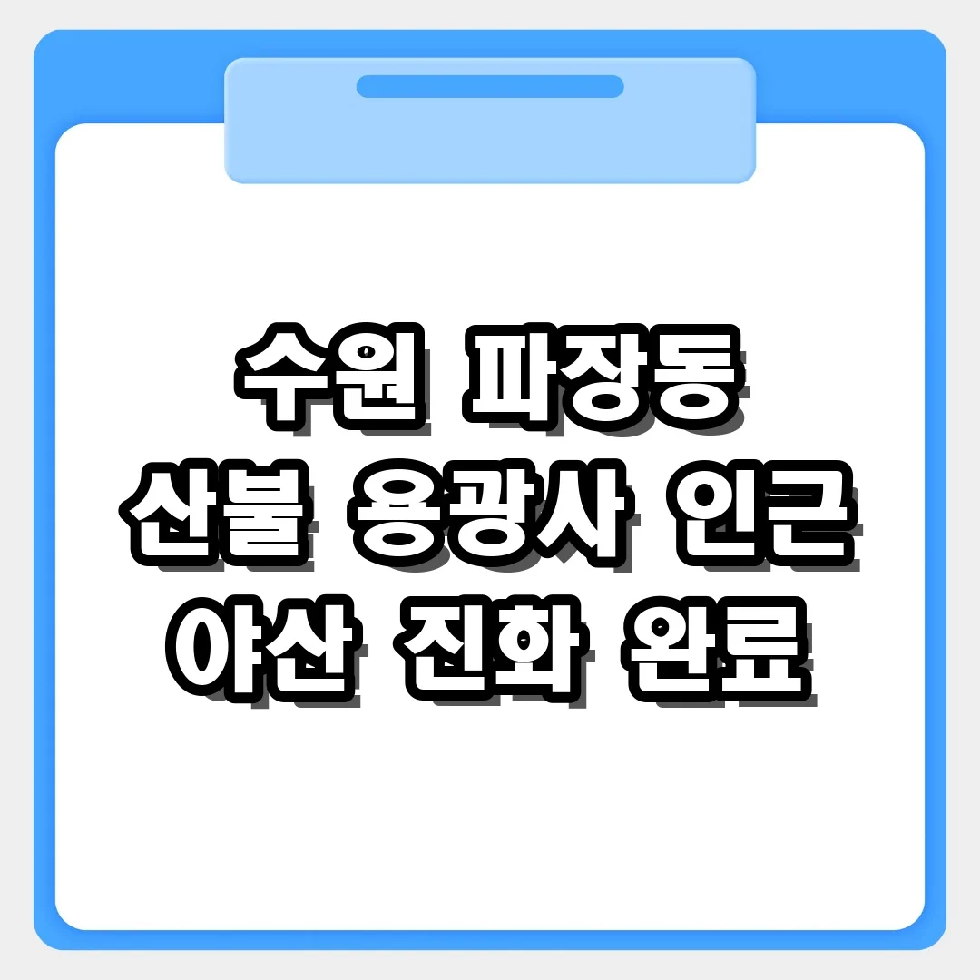경기도 수원 파장동 산불 발생 장소와 현재 진화 상황